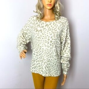 Peyton Primrose Eyelash Yarn Animal Print Sweater – Fits Like 2X